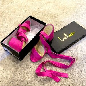 NWT Lulus Avila Orchid Suede Heels, Size 9